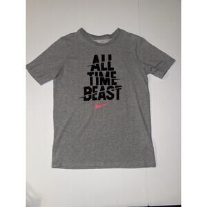 Nike Dri-Fit All Time Beast T-Shirt Youth Large Gray Graphic Tee